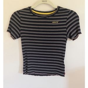 Levi's Navy Blue Stripe Logo Short Sleeve Top